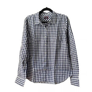 UNTUCKit‎ Womens Blue White Gingham Cotton Button Up Shirt Size 2 NWT